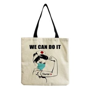 Nurse Nursing Pride Linen Tote Bag We Can Do It